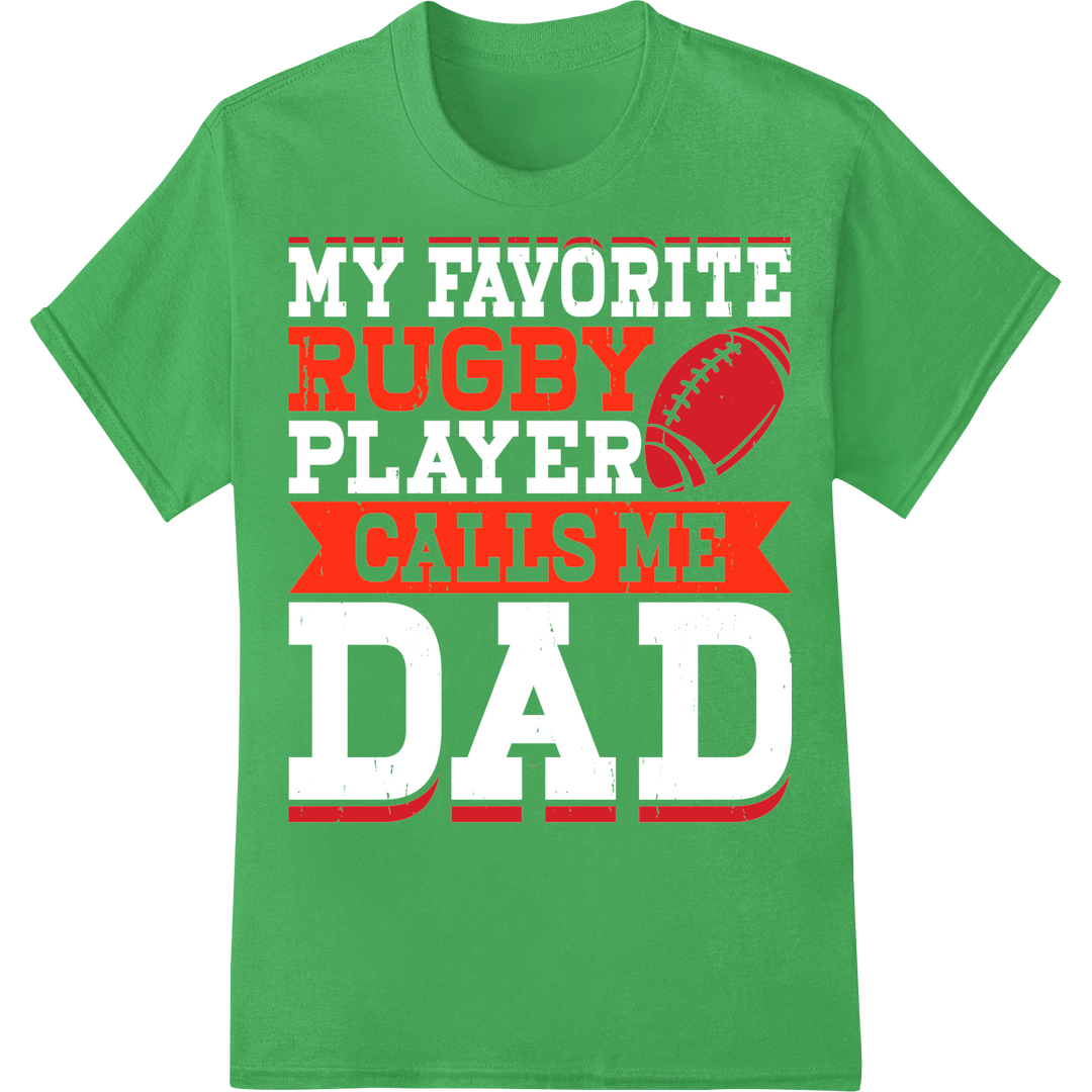 Bold 'Rugby Calls Me' DTF Print Heat Transfer | Super DTF on green shirt - SUPERDTF-DTF Prints-DTF Transfers-Custom DTF Prints