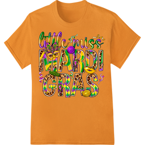 Cutting-edge DTF heat transfers featured on Little Miss Mardi Gras: Festive Heat Transfer Design