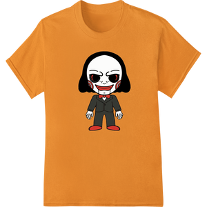 Personalized heat transfer design for Creepy Cartoon Puppet DTF Heat Transfer for Halloween