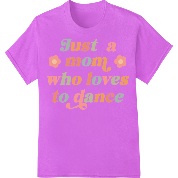 Dancing Mom Love: Funky Motherhood DTF Print Design on purple shirt - SUPERDTF-DTF Prints-DTF Transfers-Custom DTF Prints