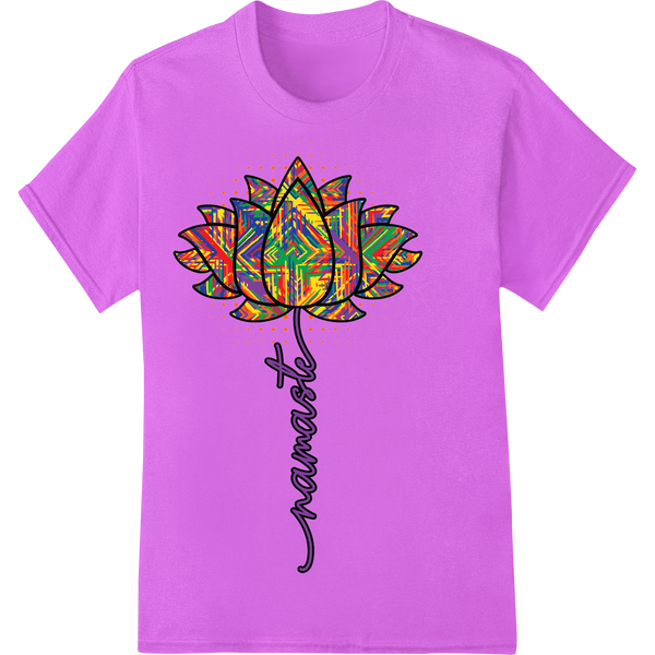 Vibrant Mandala Lotus Flower Yoga DTF Print Heat Transfer on purple shirt - SUPERDTF-DTF Prints-DTF Transfers-Custom DTF Prints