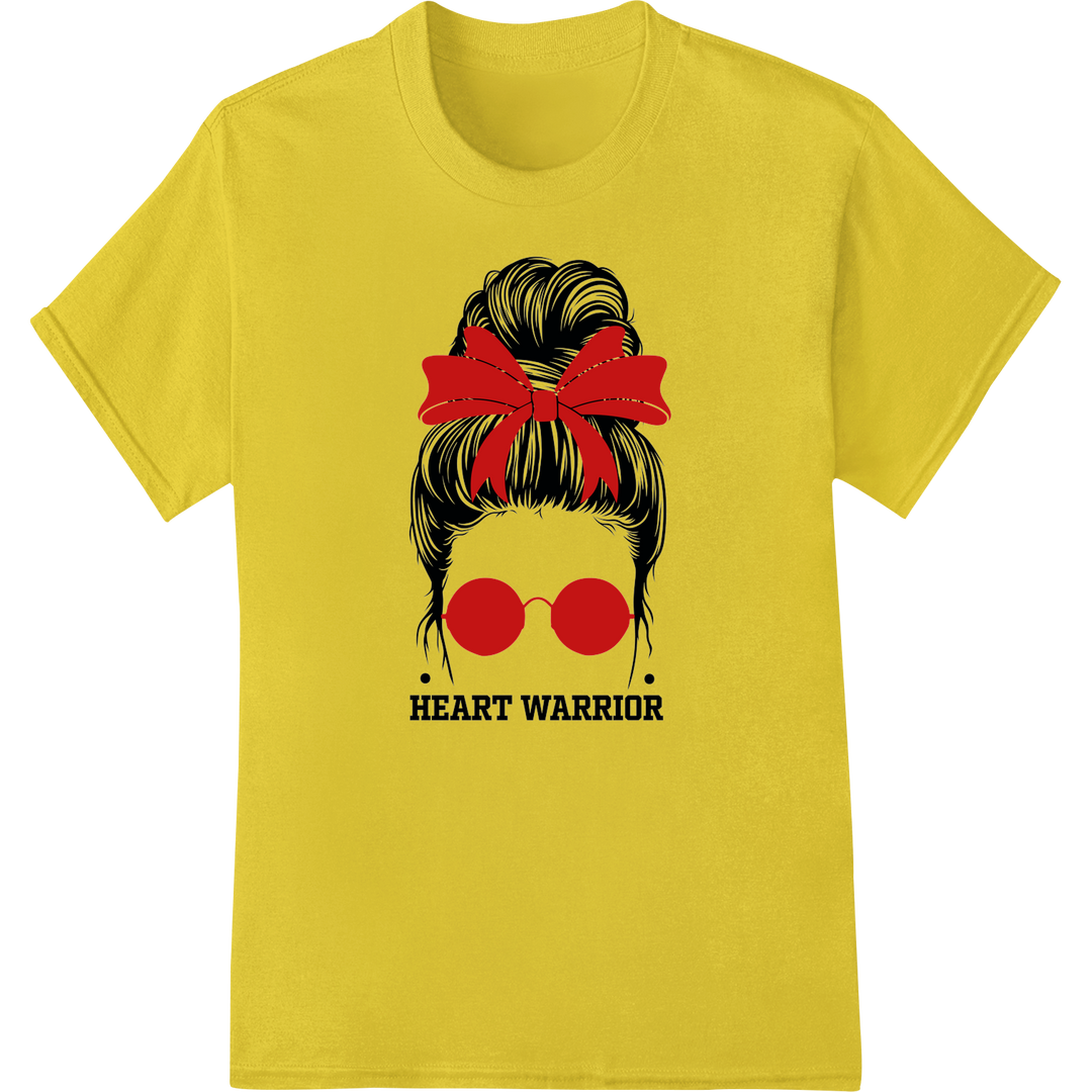 Bold Heart Warrior DTF Print Heat Transfer | Valentine's on yellow shirt - SUPERDTF-DTF Prints-DTF Transfers-Custom DTF Prints