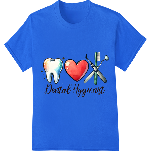 Vibrant Dental Hygienist DTF Print Heat Transfer | Dentistry on blue shirt - SUPERDTF-DTF Prints-DTF Transfers-Custom DTF Prints