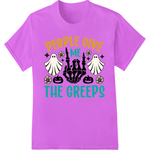 Personalized DTF heat transfers design for Spook Up Your Halloween with 'People Give Me The Creeps'