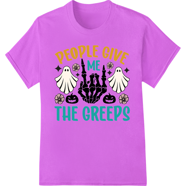 Personalized DTF heat transfers design for Spook Up Your Halloween with 'People Give Me The Creeps'