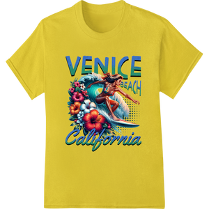 Premium quality DTF printing service on Vibrant Venice Beach California Floral DTF Heat Transfer