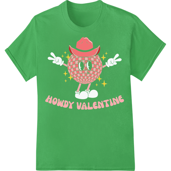 Charming Western Valentine's Day Cowboy Hat DTF Print on green shirt - SUPERDTF-DTF Prints-DTF Transfers-Custom DTF Prints