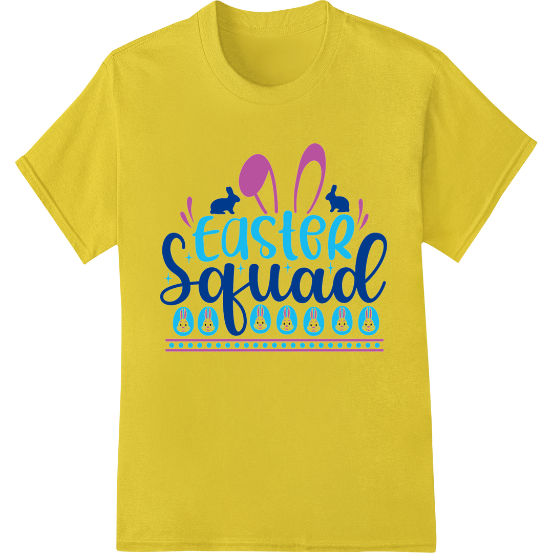 Hop into Easter Style with this Adorable 'Easter Squad' Print on yellow shirt - SUPERDTF-DTF Prints-DTF Transfers-Custom DTF Prints