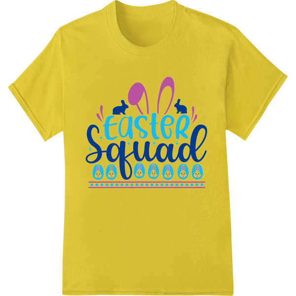 Hop into Easter Style with this Adorable 'Easter Squad' Print on yellow shirt - SUPERDTF-DTF Prints-DTF Transfers-Custom DTF Prints