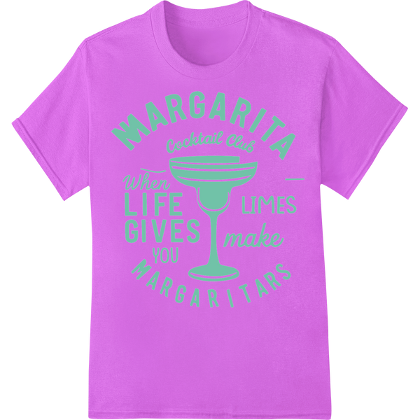 Zesty Margarita Cocktail Club DTF Print Heat Transfer on purple shirt - SUPERDTF-DTF Prints-DTF Transfers-Custom DTF Prints