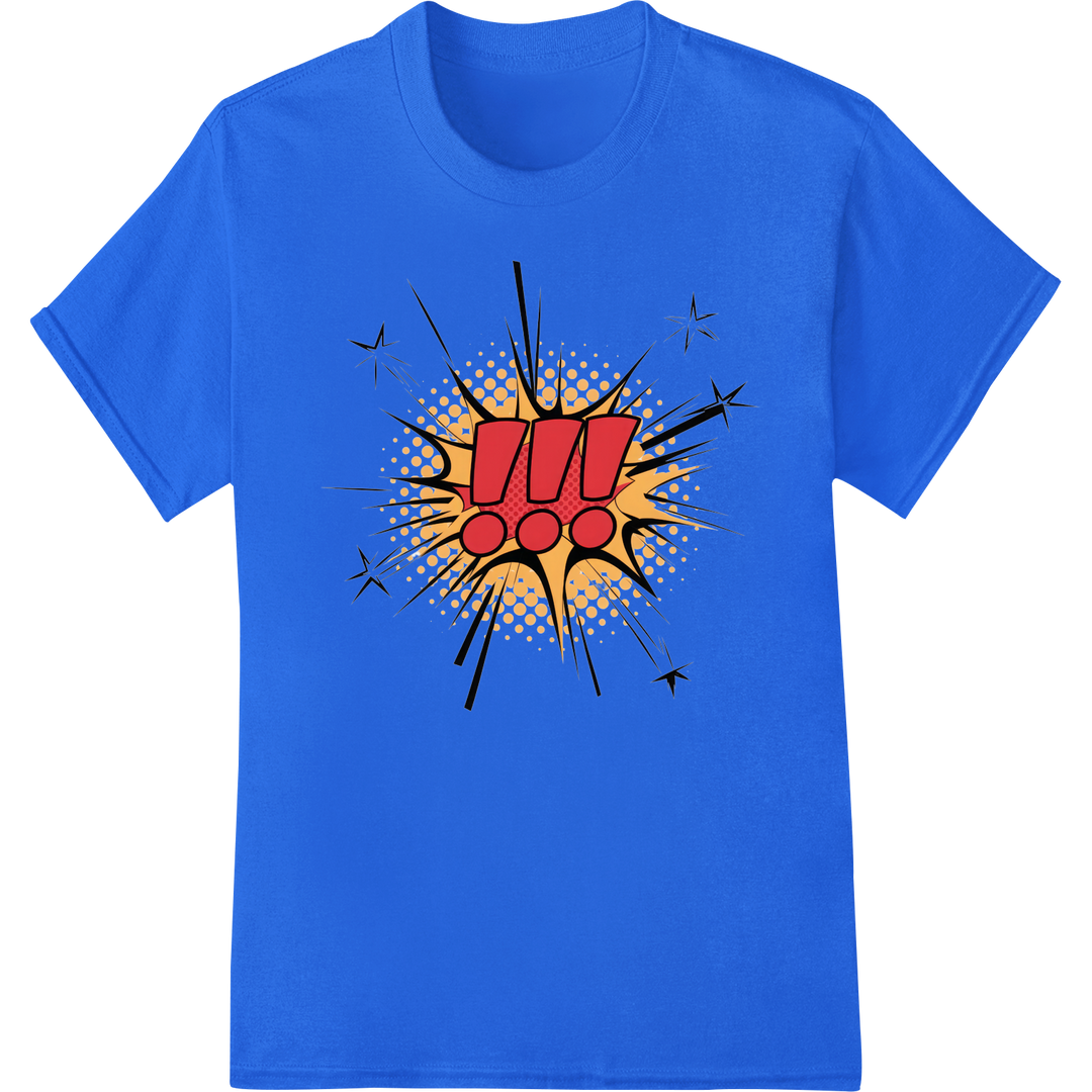 Explosive Pop Art Comic Book DTF Print for Independence Day on blue shirt - SUPERDTF-DTF Prints-DTF Transfers-Custom DTF Prints