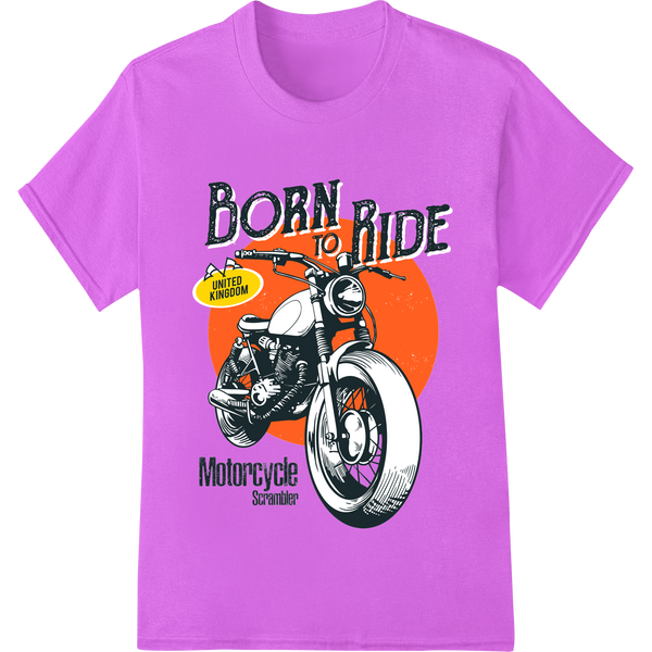 Born to Ride: Vintage Motorcycle Graphic for Adventurers with custom apparel decoration artwork