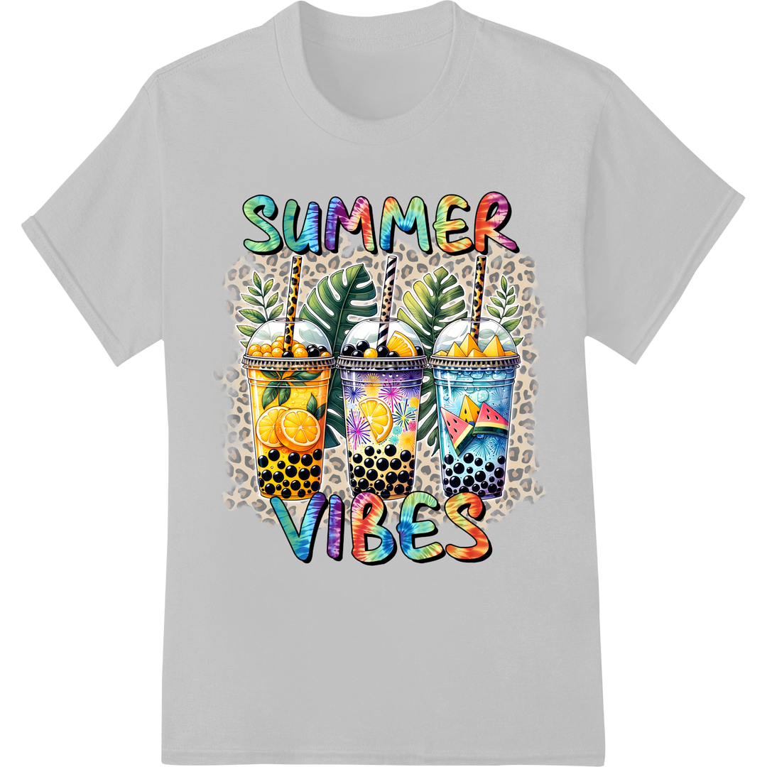 Summer Vibes: Refreshing DTF Print Heat Transfer on white shirt - SUPERDTF-DTF Prints-DTF Transfers-Custom DTF Prints