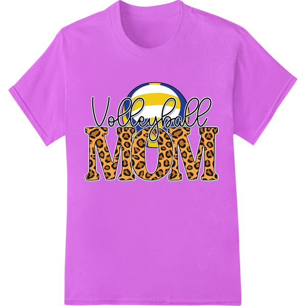 Colorful graphic design with the text 'Volleyball Mom' perfect for direct-to-film printing and heat transfer on t-shirts