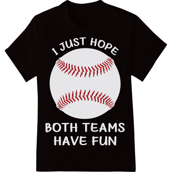 Inspire Sportsmanship with Fun Baseball DTF Heat Transfer on black shirt - SUPERDTF-DTF Prints-DTF Transfers-Custom DTF Prints