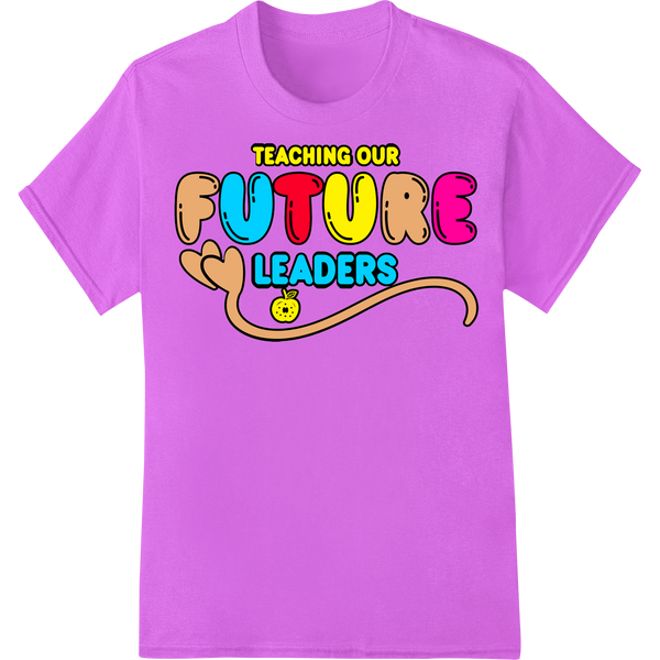 Inspire with 'Teaching Our Future Leaders' DTF Print Tee on purple shirt - SUPERDTF-DTF Prints-DTF Transfers-Custom DTF Prints