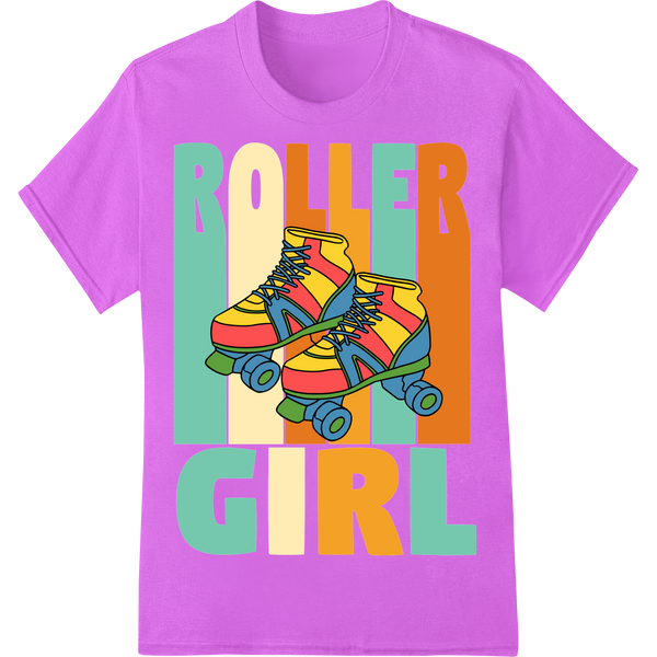 Retro Roller Skate Vibes: Vintage-Inspired DTF Print Design on purple shirt - SUPERDTF-DTF Prints-DTF Transfers-Custom DTF Prints