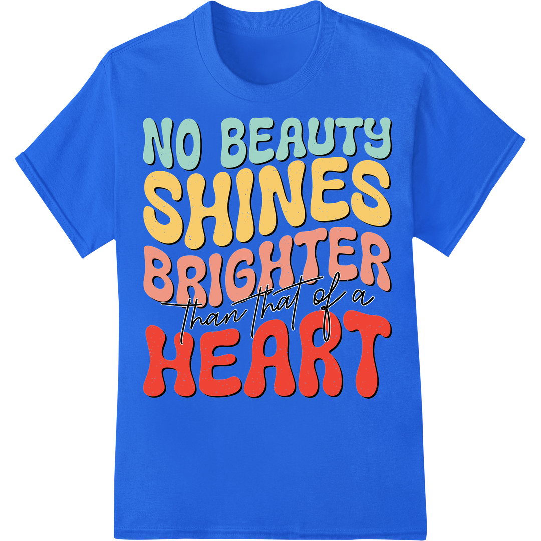 Inspirational Quote T-Shirt Design - Inner Beauty DTF Print on blue shirt - SUPERDTF-DTF Prints-DTF Transfers-Custom DTF Prints