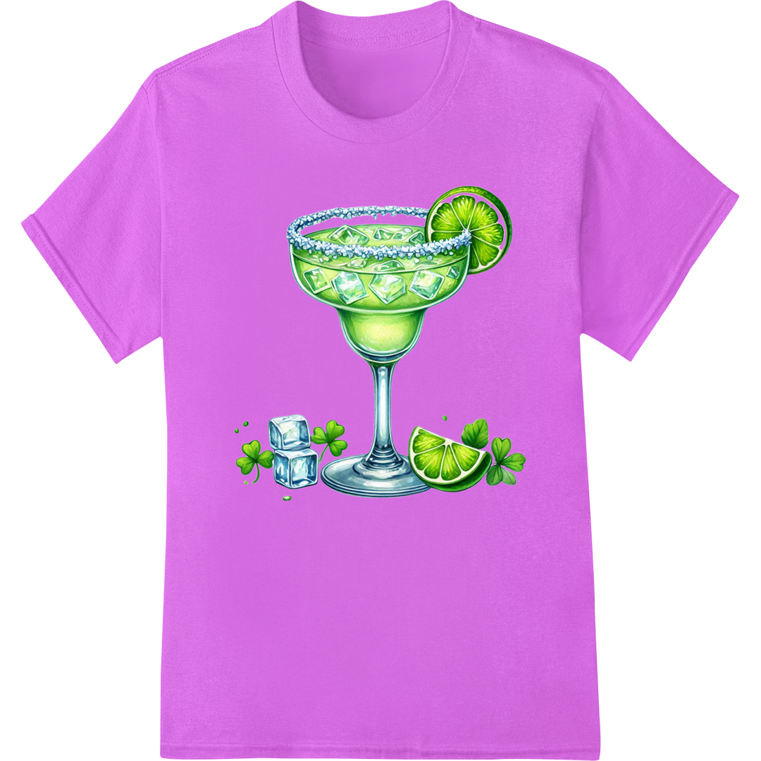 Shamrock Margarita: Festive St. Patrick's Day DTF Print on purple shirt - SUPERDTF-DTF Prints-DTF Transfers-Custom DTF Prints