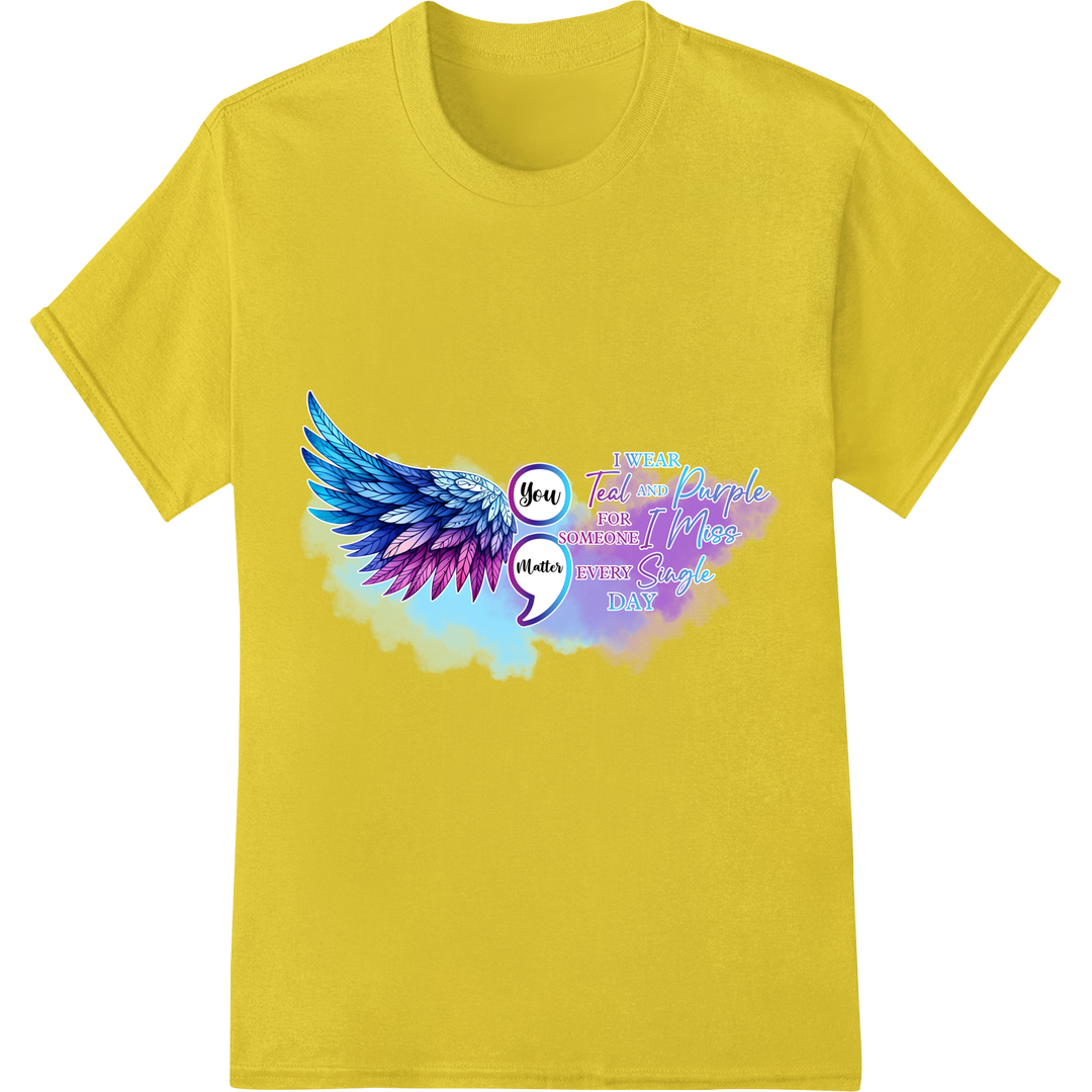 Uplifting Suicide Awareness | Watercolor Wings of Hope on yellow shirt - SUPERDTF-DTF Prints-DTF Transfers-Custom DTF Prints