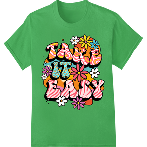 Psychedelic Flower Power Retro Heat Transfer Print showcasing advanced direct to film printing technology