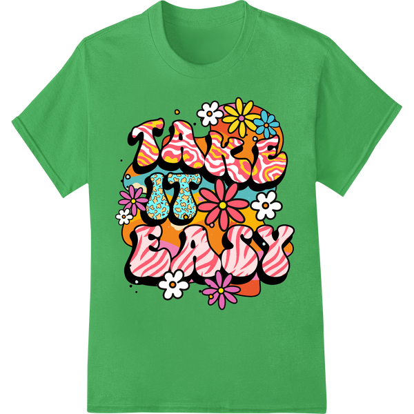 Psychedelic Flower Power Retro Heat Transfer Print showcasing advanced direct to film printing technology