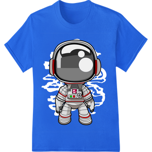 Expert personalized clothing craftsmanship on Cosmic Cartoon Astronaut 'H10' Super DTF Heat Transfer