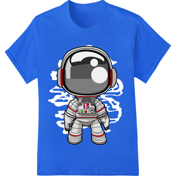 Expert personalized clothing craftsmanship on Cosmic Cartoon Astronaut 'H10' Super DTF Heat Transfer