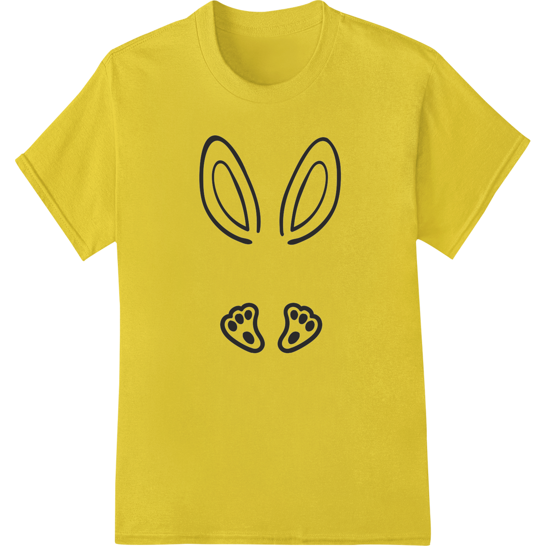 Hoppy Easter: Adorable Bunny Ear Silhouette DTF Print on yellow shirt - SUPERDTF-DTF Prints-DTF Transfers-Custom DTF Prints