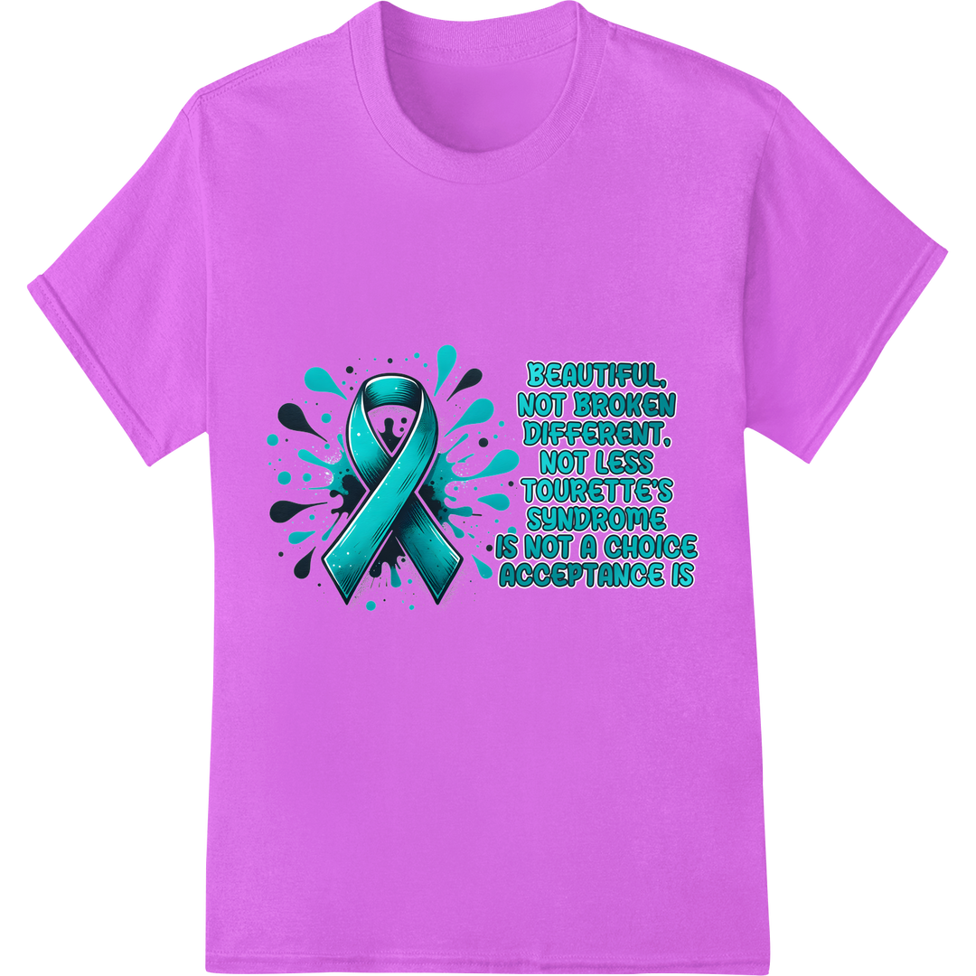 Embrace Difference: Down Syndrome Awareness Ribbon DTF Print on purple shirt - SUPERDTF-DTF Prints-DTF Transfers-Custom DTF Prints