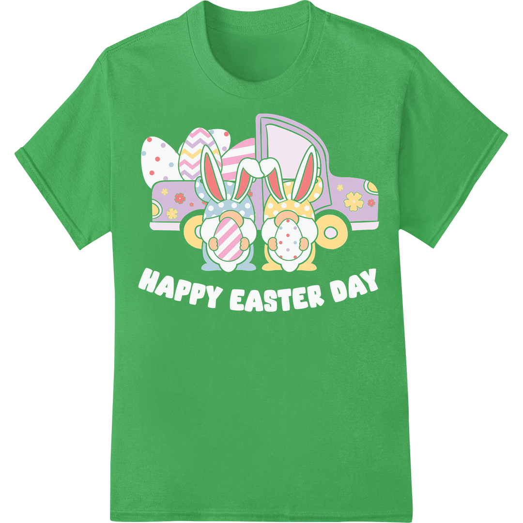 Adorable Easter Gnome DTF Print Transfer | Festive Design on green shirt - SUPERDTF-DTF Prints-DTF Transfers-Custom DTF Prints