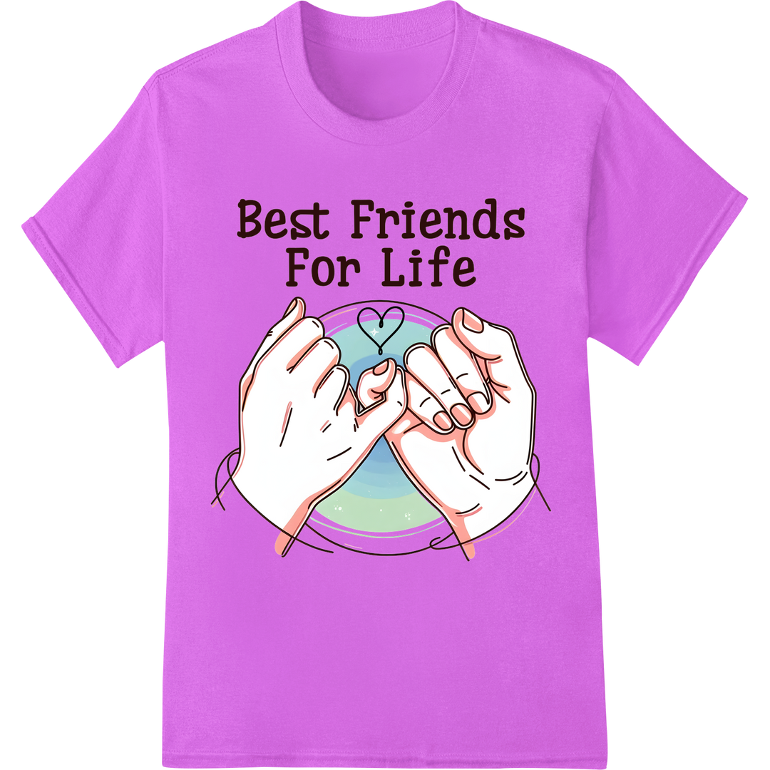 Best Friends Forever: Unbreakable Bond DTF Print on purple shirt - SUPERDTF-DTF Prints-DTF Transfers-Custom DTF Prints