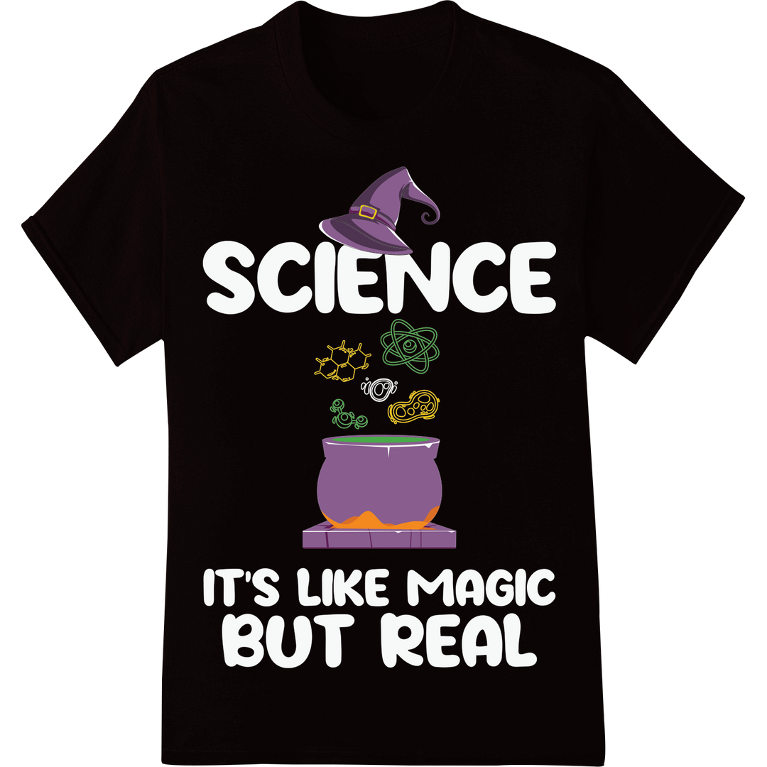 Enchanting Science Witch Hat DTF Heat Transfer | Halloween on black shirt - SUPERDTF-DTF Prints-DTF Transfers-Custom DTF Prints