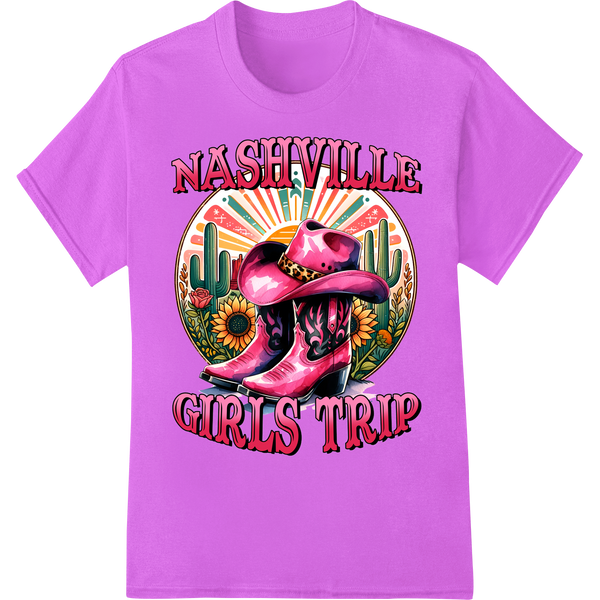 Sassy Nashville Bachelorette Cowgirl Hat Heat Transfer on purple shirt - SUPERDTF-DTF Prints-DTF Transfers-Custom DTF Prints