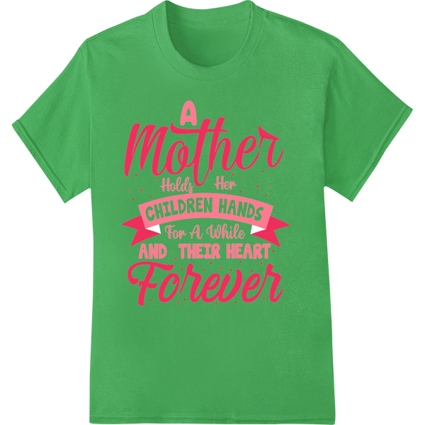 Mother's Love: Enduring Bond DTF Print Heat Transfer on green shirt - SUPERDTF-DTF Prints-DTF Transfers-Custom DTF Prints