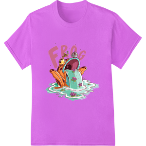 Innovative DTF printing technology design on Colorful Cartoon Frog in Splatter Pool - Funky DTF Print