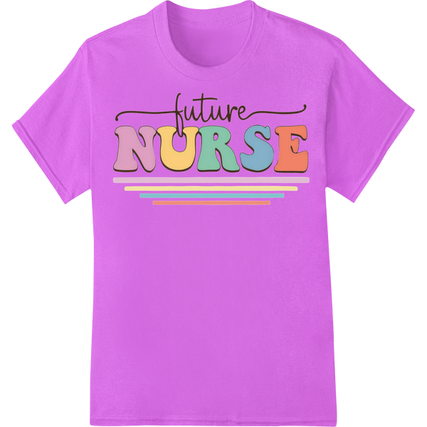 Colorful 'future NURSE' Inspirational DTF Heat Transfer Print on purple shirt - SUPERDTF-DTF Prints-DTF Transfers-Custom DTF Prints