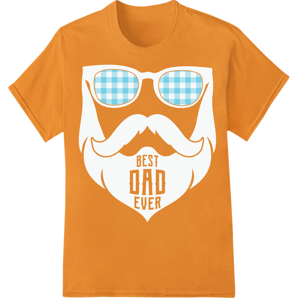 Retro Checkered Glasses: Timeless Father's Day DTF Print on orange shirt - SUPERDTF-DTF Prints-DTF Transfers-Custom DTF Prints