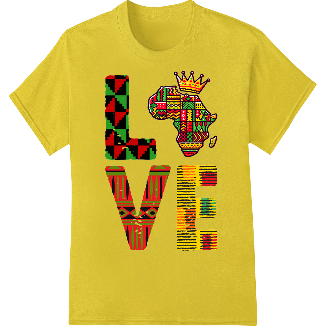 Bold African Pattern DTF Print for Black History Month on yellow shirt - SUPERDTF-DTF Prints-DTF Transfers-Custom DTF Prints