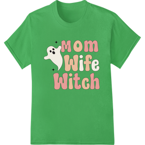 Personalized custom garment printing design for Witchy Mom Halloween Heat Transfer - Spooky and Playful