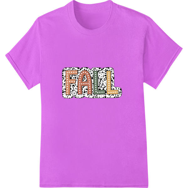 Embrace the Cozy Charm of Autumn with This 'FALL' Design on purple shirt - SUPERDTF-DTF Prints-DTF Transfers-Custom DTF Prints