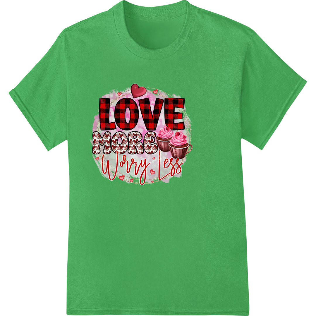 Adorable Valentine's Coffee Lover Heat Transfer Design on green shirt - SUPERDTF-DTF Prints-DTF Transfers-Custom DTF Prints