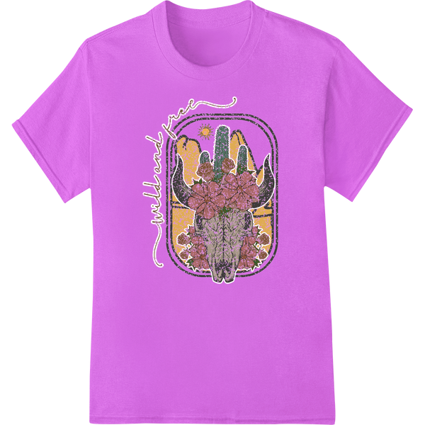 Rustic Cactus Charm: Vintage Southwest DTF Print Transfer on purple shirt - SUPERDTF-DTF Prints-DTF Transfers-Custom DTF Prints