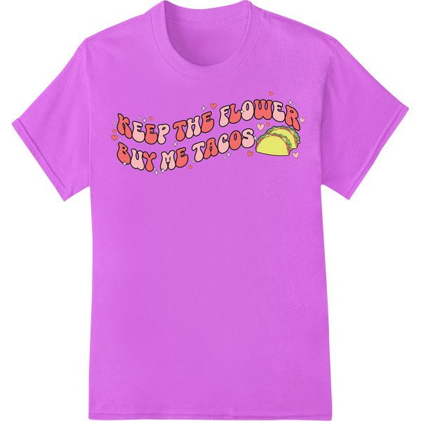 Cheeky Valentine's Taco Humor - DTF Print Heat Transfer on purple shirt - SUPERDTF-DTF Prints-DTF Transfers-Custom DTF Prints