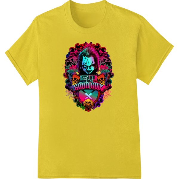 Rebel Skull DTF heat transfer design featuring a colorful skull graphic against a black background with a defiant expression.