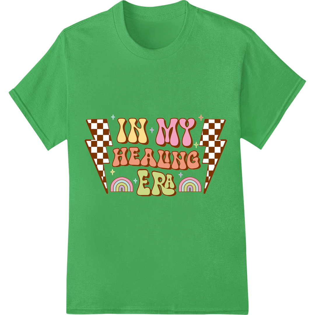 Retro 'In My Healing Era' DTF Print Heat Transfer | Vintage on green shirt - SUPERDTF-DTF Prints-DTF Transfers-Custom DTF Prints