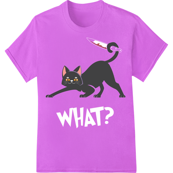 Purrfectly Spooky: Cat-lover Halloween DTF Print Transfer on purple shirt - SUPERDTF-DTF Prints-DTF Transfers-Custom DTF Prints