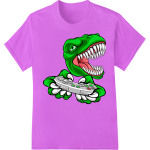 Level Up Your Look with This Fierce T-Rex Gamer Design made with premium personalized clothing