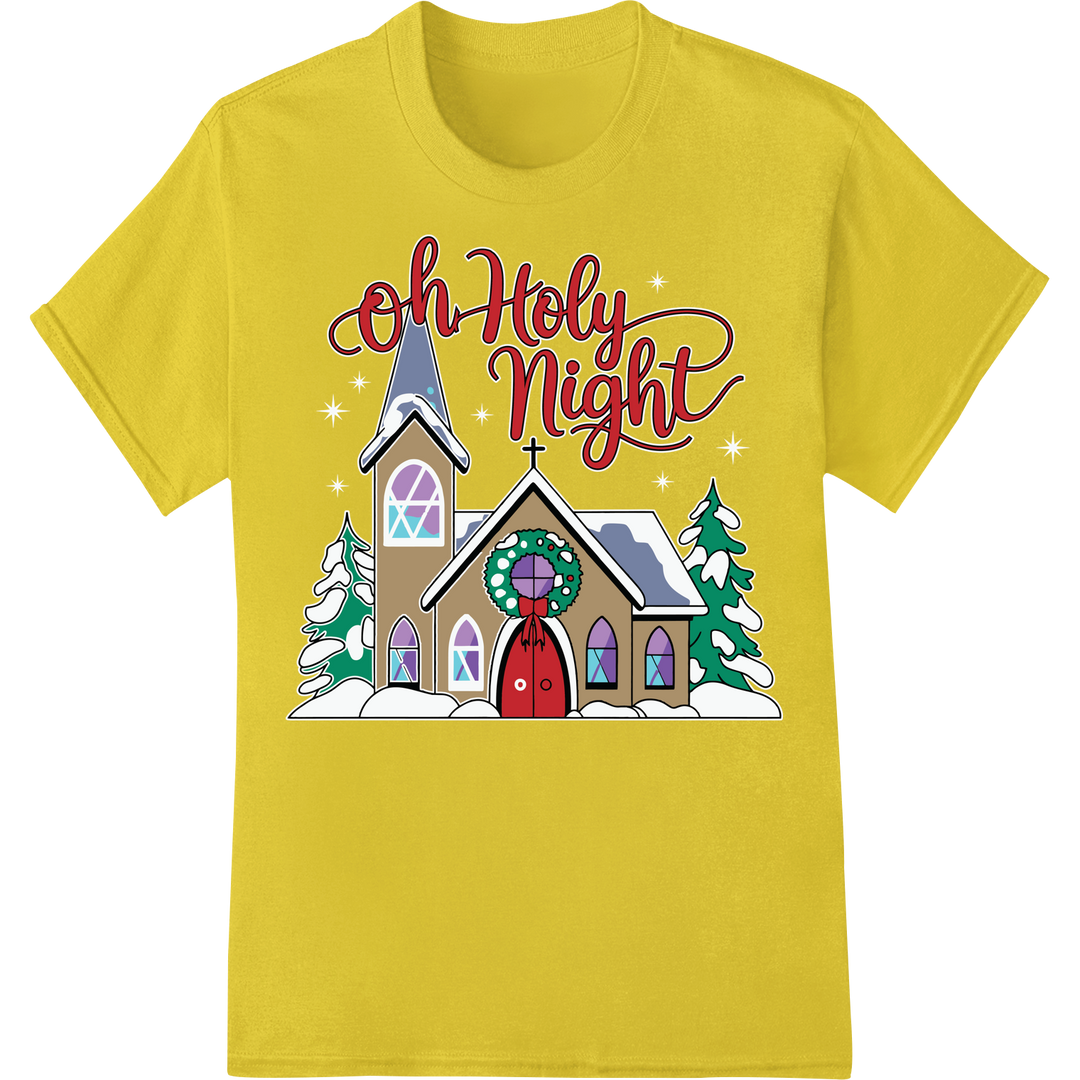 Oh Holy Night: Celebrate the True Meaning of Christmas on yellow shirt - SUPERDTF-DTF Prints-DTF Transfers-Custom DTF Prints