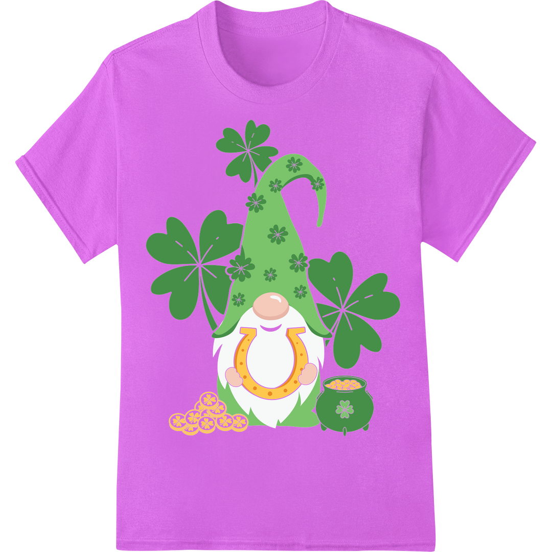 Lucky Leprechaun Gnome St. Patrick's Day DTF Print Transfer on purple shirt - SUPERDTF-DTF Prints-DTF Transfers-Custom DTF Prints